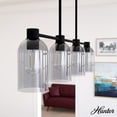 thumbnail image 1 of Hunter - Lochemeade 4-light Natural Black Iron, Large Chandelier, Dimmable, Modern Style, Linear Shaped, for Bedrooms, Dining, Living Rooms - 19715, 1 of 10