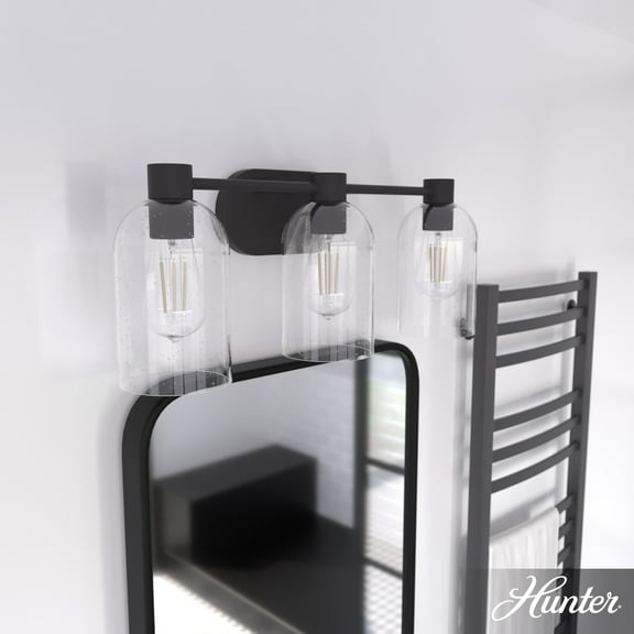 Hunter - Lochemeade 3-light Noble Bronze, Medium Size Vanity Light, Dimmable, Transitional Style, for Bedrooms, Dining, Living Rooms - 19712