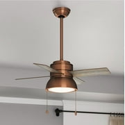 Hunter - Loki Indoor Ceiling Fan With Light, 36-inch, Weathered Copper, Casual-style, 3-speed WhisperWind Motor, 51042, for Living Rooms, Bedrooms