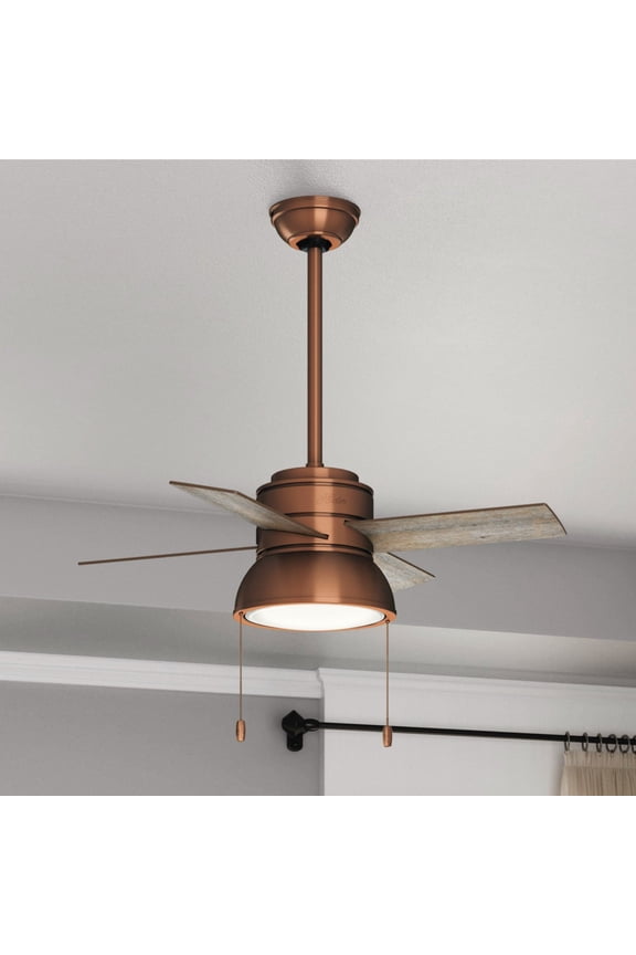 - Loki Indoor Ceiling Fan With Light, 36-inch, Weathered Copper, Casual-style, 3-speed WhisperWind Motor, 51042, for Living Rooms, Bedrooms