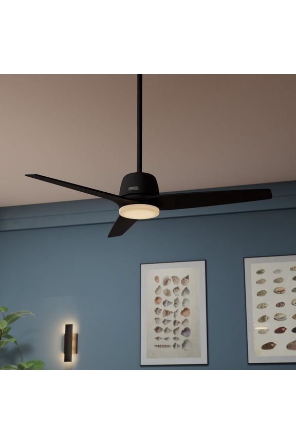 - Malden Indoor Ceiling Fan With Light, Remote, 52-inch, Matte Black, Casual-style, 3-speed WhisperWind Motor, 53546, for Living Rooms, Bedrooms