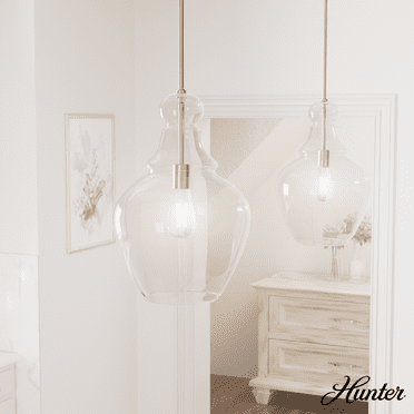 Hunter - Maple Park 1-light Alturas Gold, Medium Size Pendant Light, Dimmable, Casual Style, Bell Shaped, for Bedrooms, Kitchens, Dining, Living Rooms - 48062