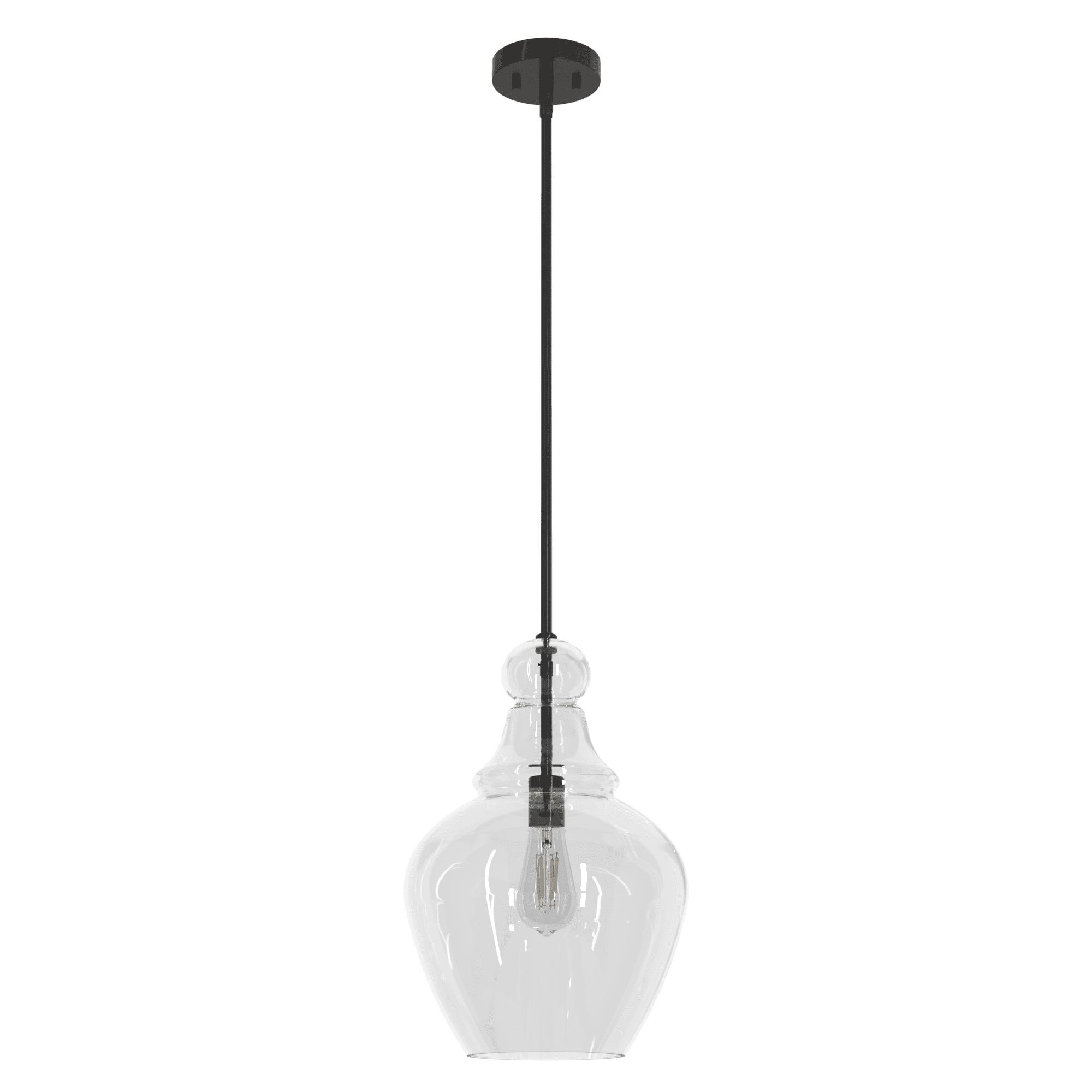 Maple Park Noble Bronze Glass Bell Pendant Light