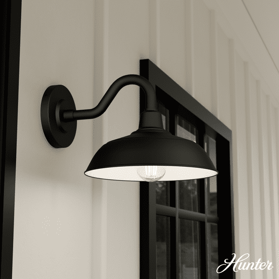 Hunter - Mill Valley 1-light Matte Black, , Dimmable, Transitional Style, Bell Shaped, for Bedrooms, Kitchens, Dining, Living Rooms - 46002