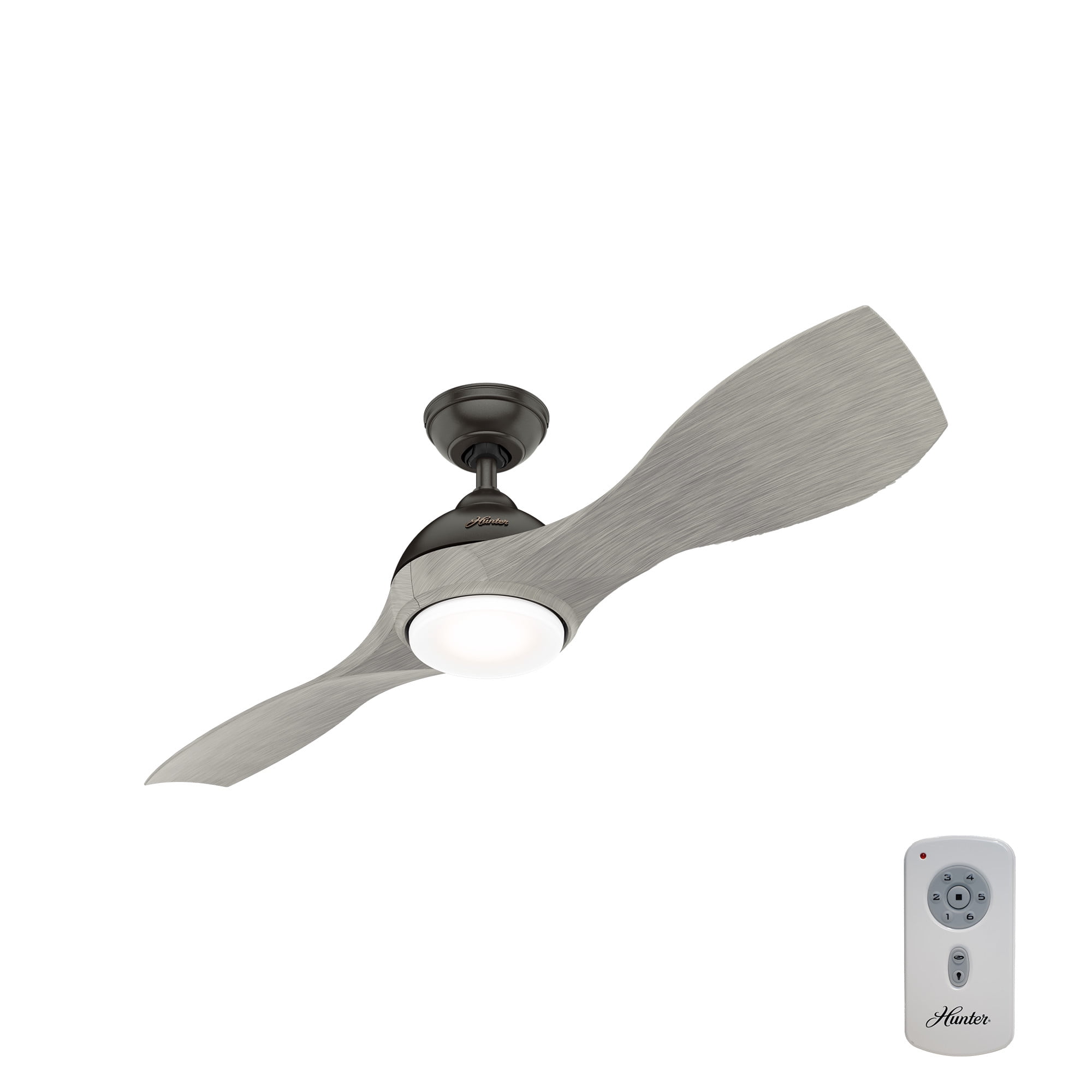 Hunter - Milstream Indoor/Outdoor Ceiling Fan With Light, Remote, 56 ...