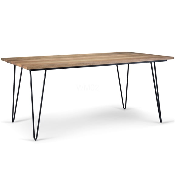 Hunter Natural Mango Wood Dining Table with Hairpin Legs for Modern Farmhouse Kitchen