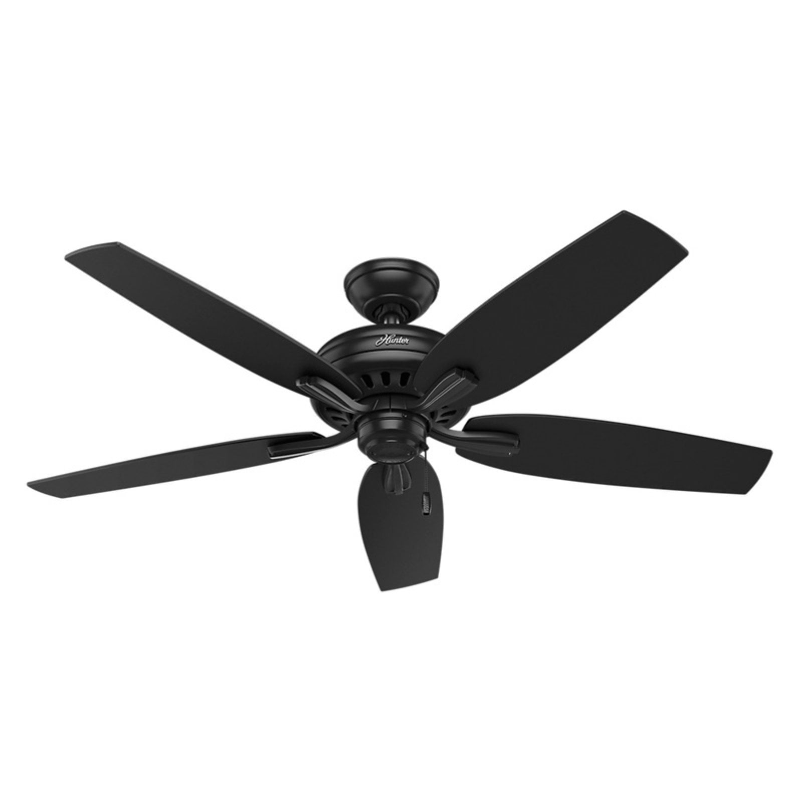 Newsome Matte Black 52" Indoor/Outdoor Ceiling Fan with Pull Chain
