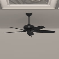 Hunter 52 inch Outdoor or Indoor Ceiling Fan No Light - Black Ceiling Fan without Light, For Patio, Porch, Garage, or Living Room, Standard Mount, 5 Blades, Pull Chain - Newsome 53324, Matte Black
