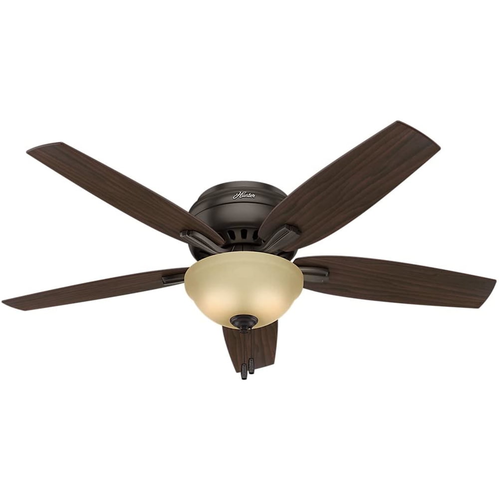 52" Premier Bronze Low Profile Ceiling Fan with LED Light