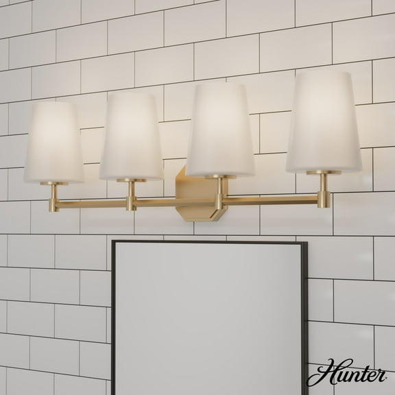 Hunter - Nolita 4-light Alturas Gold, Medium Size Vanity Light, Dimmable, Modern Style, for Bedrooms, Dining, Living Rooms - 19884