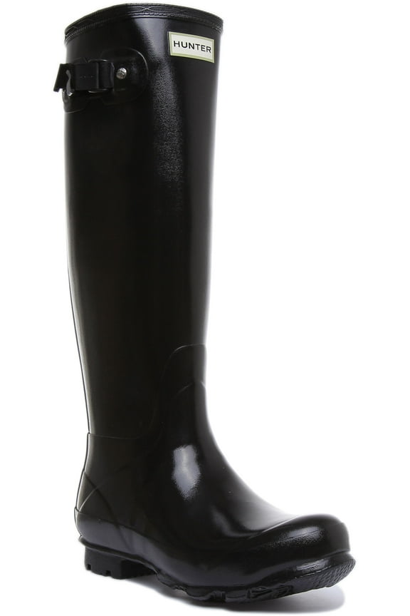 Norris Field Women's Gloss Tall Rain Boot In Black Size 8