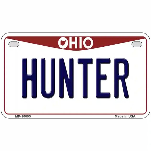 Hunter Ohio Metal Novelty License Plate 7" x 4" Motorcycle (MP)