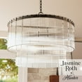 thumbnail image 1 of Hunter - Ontario 6-light Matte Black, Large Chandelier, Dimmable, Transitional Style, Cylinder Shaped, for Bedrooms, Dining, Living Rooms - 13143, 1 of 10