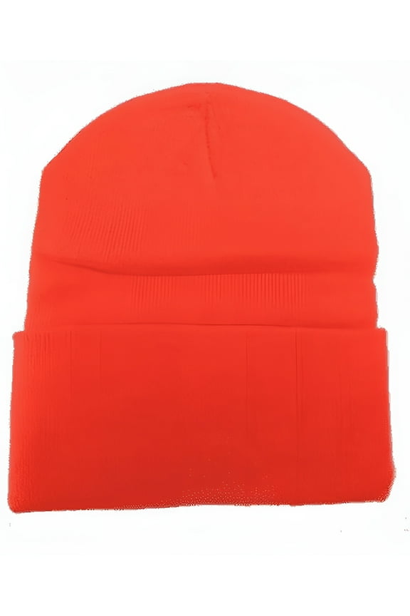 Hunter Orange Long Beanie/Knit Ski Hat/Warm in Winter!