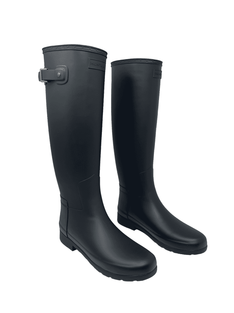 靴 HUNTER ORIGINAL REFINED HYBRID LINING Hunter Tall Insulated Women's Original Refined Black Rubber