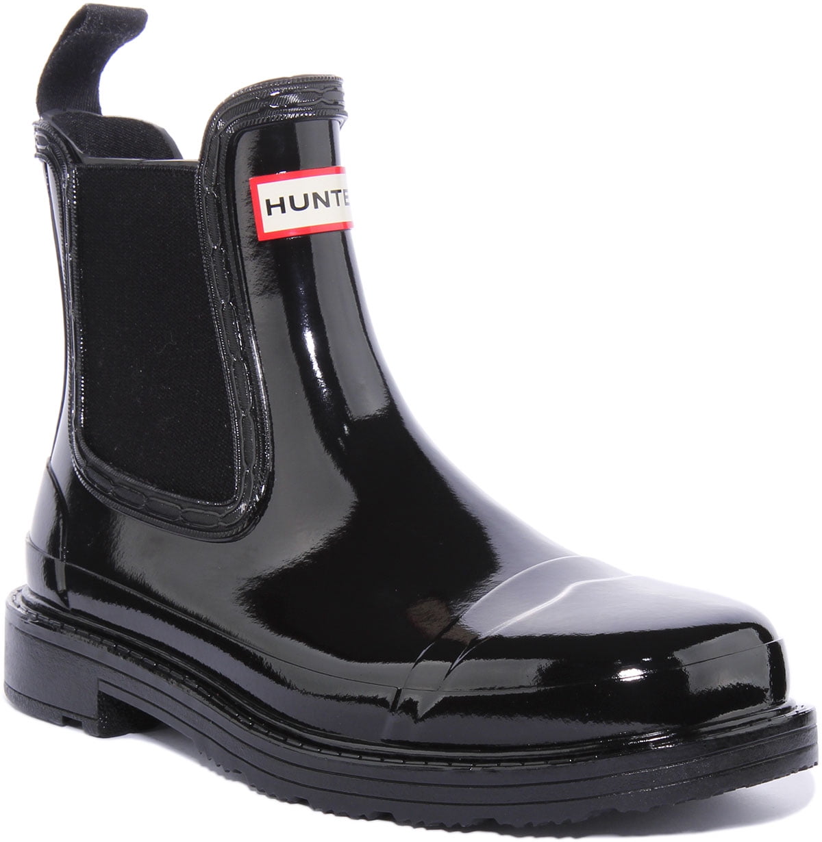 Hunter Original Women's Commando Gloss Chelsea Boots In