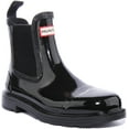 thumbnail image 1 of Hunter Original Women's Commando Gloss Chelsea Boots In Black Size 6, 1 of 6