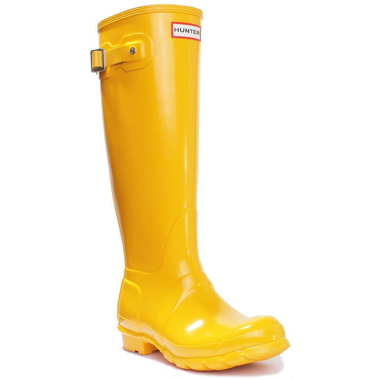 Hunter Original Women s Gloss Tall Rain Boot in Yellow Size 11