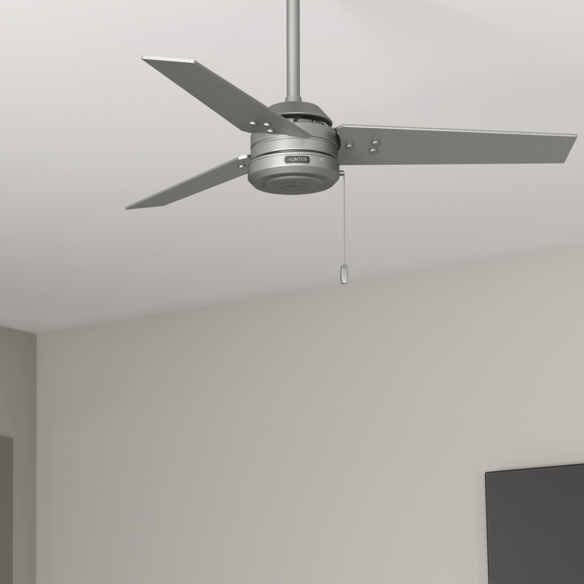 Matte Silver 44" Cassius Modern Industrial Ceiling Fan with WhisperWind Motor