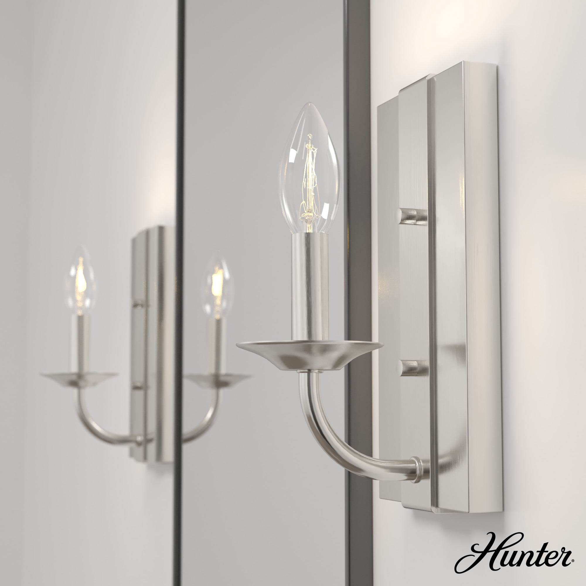 Perch Point Brushed Nickel Dimmable Wall Sconce, 10"