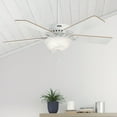 thumbnail image 1 of Hunter - Pro's Best Indoor Ceiling Fan With Light, 52-inch, White, Traditional-style, 3-speed WhisperWind Motor, 53251, for living rooms, bedrooms, home offices, kitchens, 1 of 15