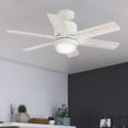 thumbnail image 1 of Hunter - Radeon Indoor Ceiling Fan With Light, Wall Control, 44-inch, Matte White, Casual-style, 4-speed WhisperWind Motor, WiFi Smarthome, 50955, for Living Rooms, Bedrooms, 1 of 17