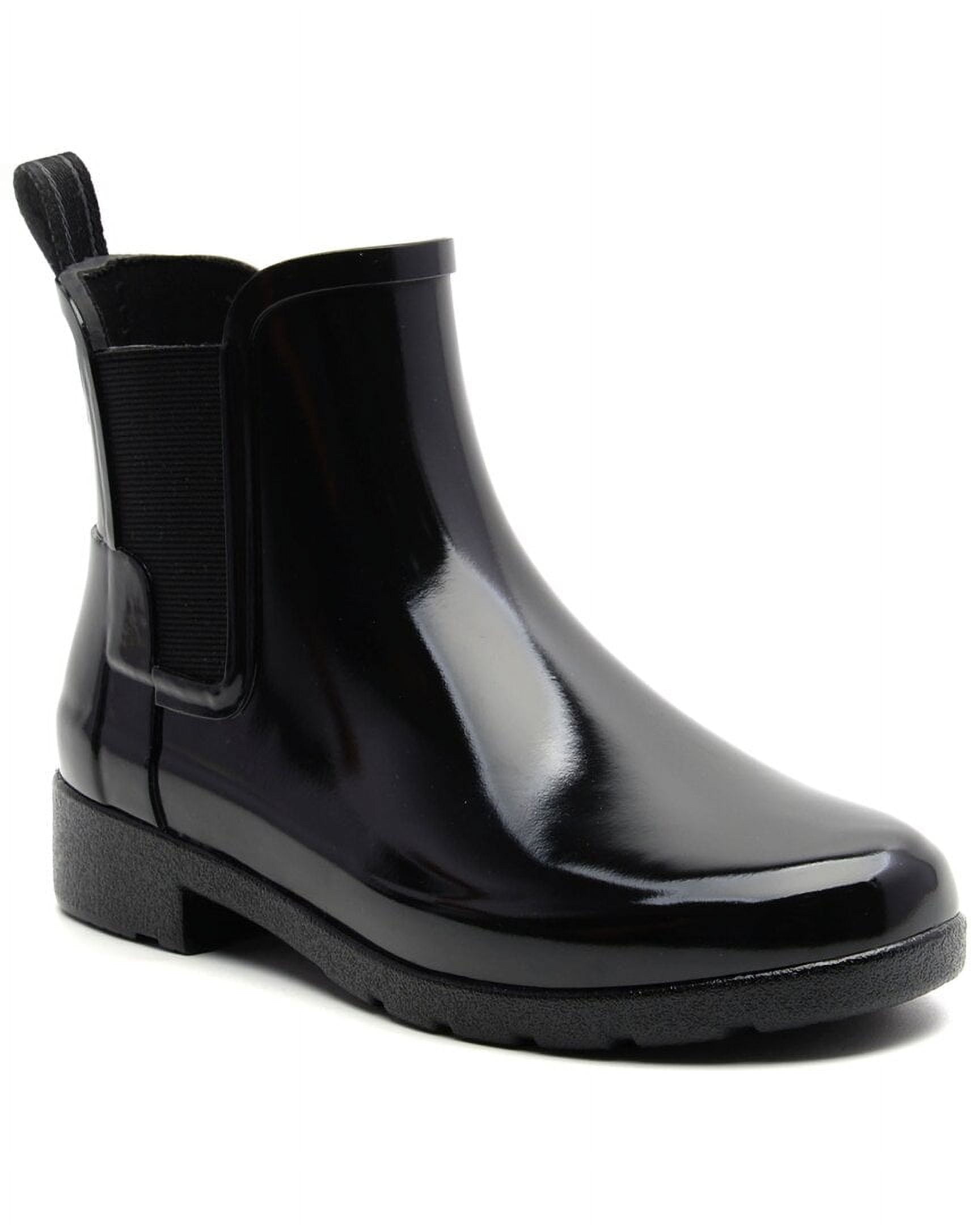 HUNTER W REFINED CHELSEA GL WOMEN RAIN BOOTS - Black / Black Charcoal / 6
