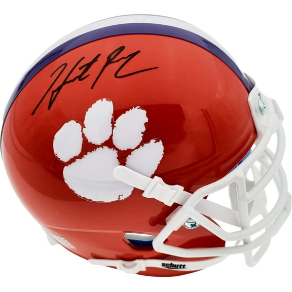 Hunter Renfrow Autographed Clemson Tigers Orange Schutt Mini Helmet Beckett BAS 191545
