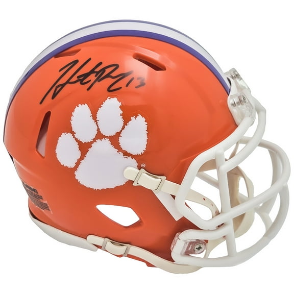 Hunter Renfrow Autographed Clemson Tigers Orange Speed Mini Helmet Beckett BAS QR 216121