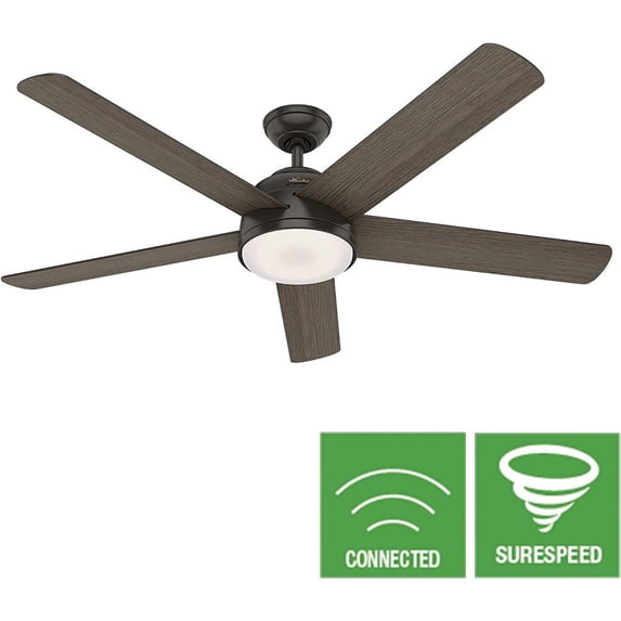 Hunter Romulus 60 Led Romulus 60" 5 Blade Smart Led Indoor Ceiling Fan - Bronze
