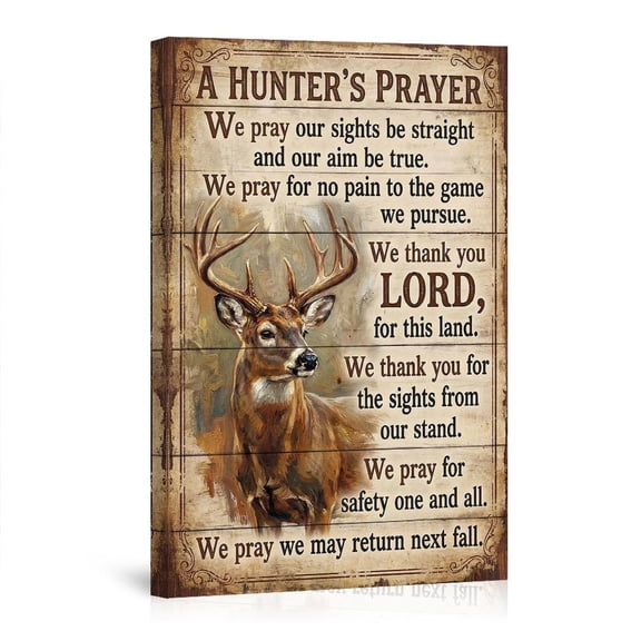 Hunter S Prayer Deer Farmhouse Canvas