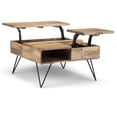 thumbnail image 1 of Simpli Home Hunter SOLID MANGO WOOD and Metal 32 inch Wide Square Industrial Lift Top Coffee Table in Natural, 1 of 3