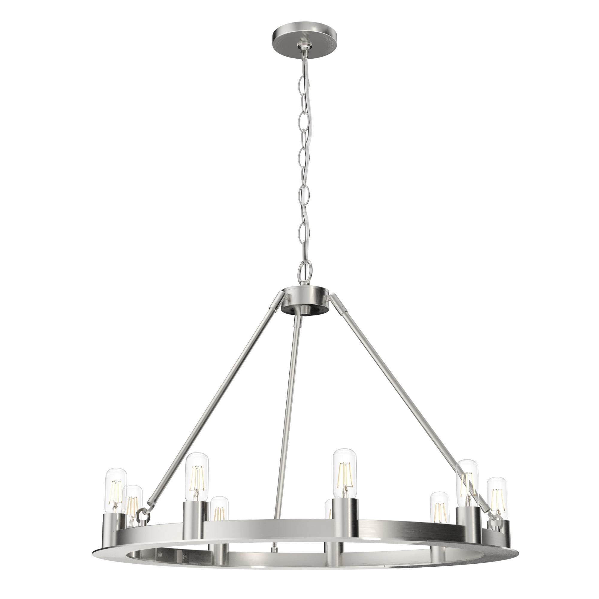 Brushed Nickel 30-Inch 9-Light Drum Chandelier
