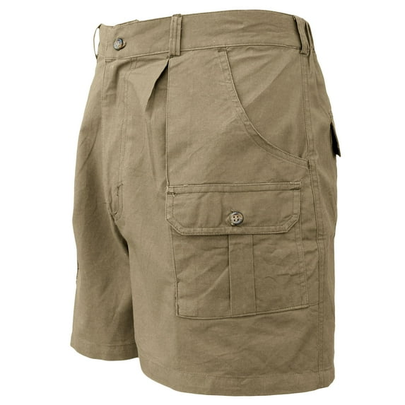 Hunter Safari Shorts for Men, Professional 100% Cotton Cargo (Khaki, 32)