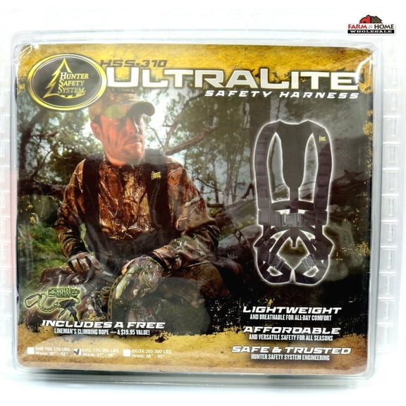 Hunter Safety System Ultra Lite Safety Harness Black L/XL ~ NEW