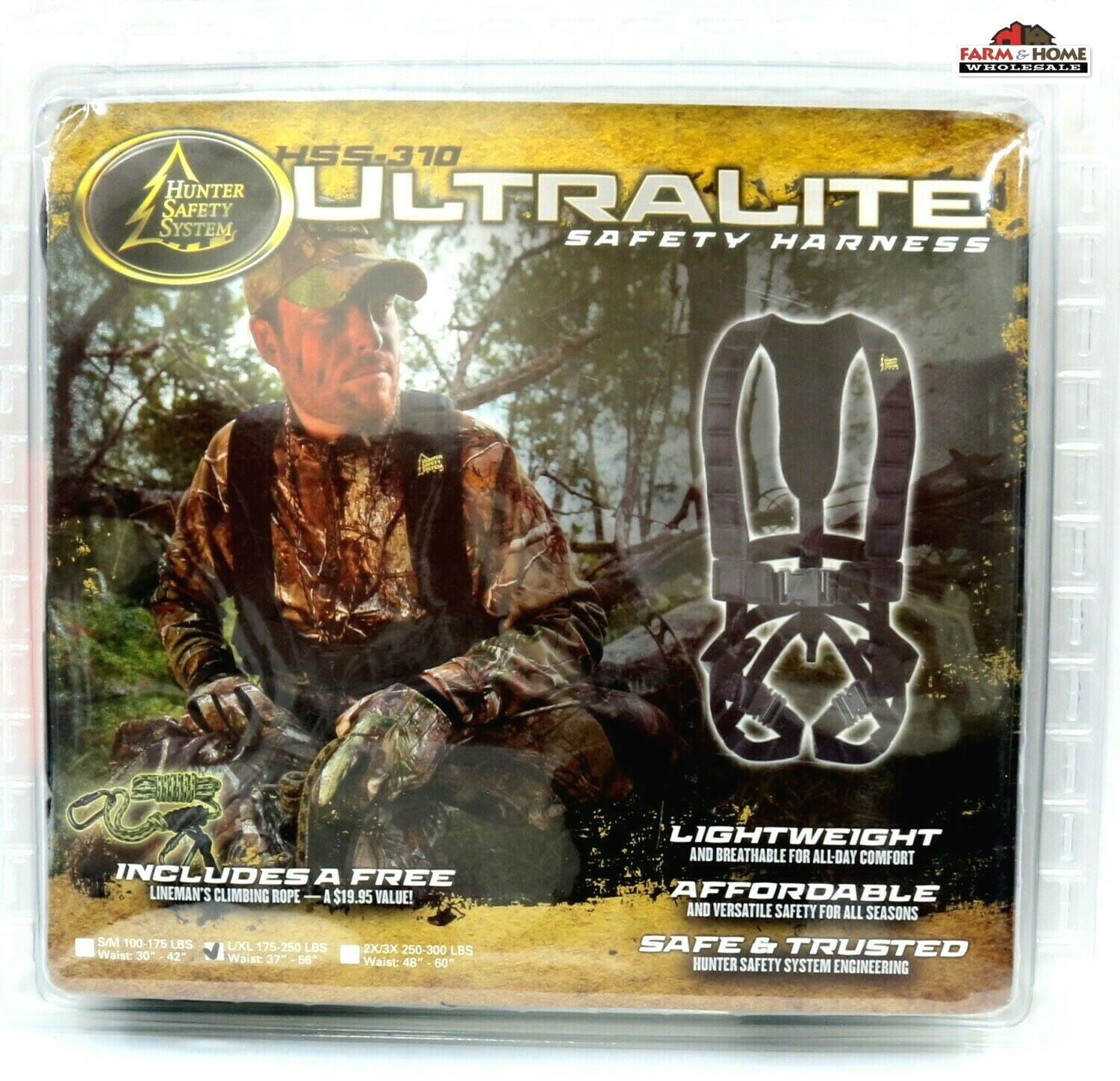 Hunter Safety System Ultra Lite Safety Harness Black L/XL NEW