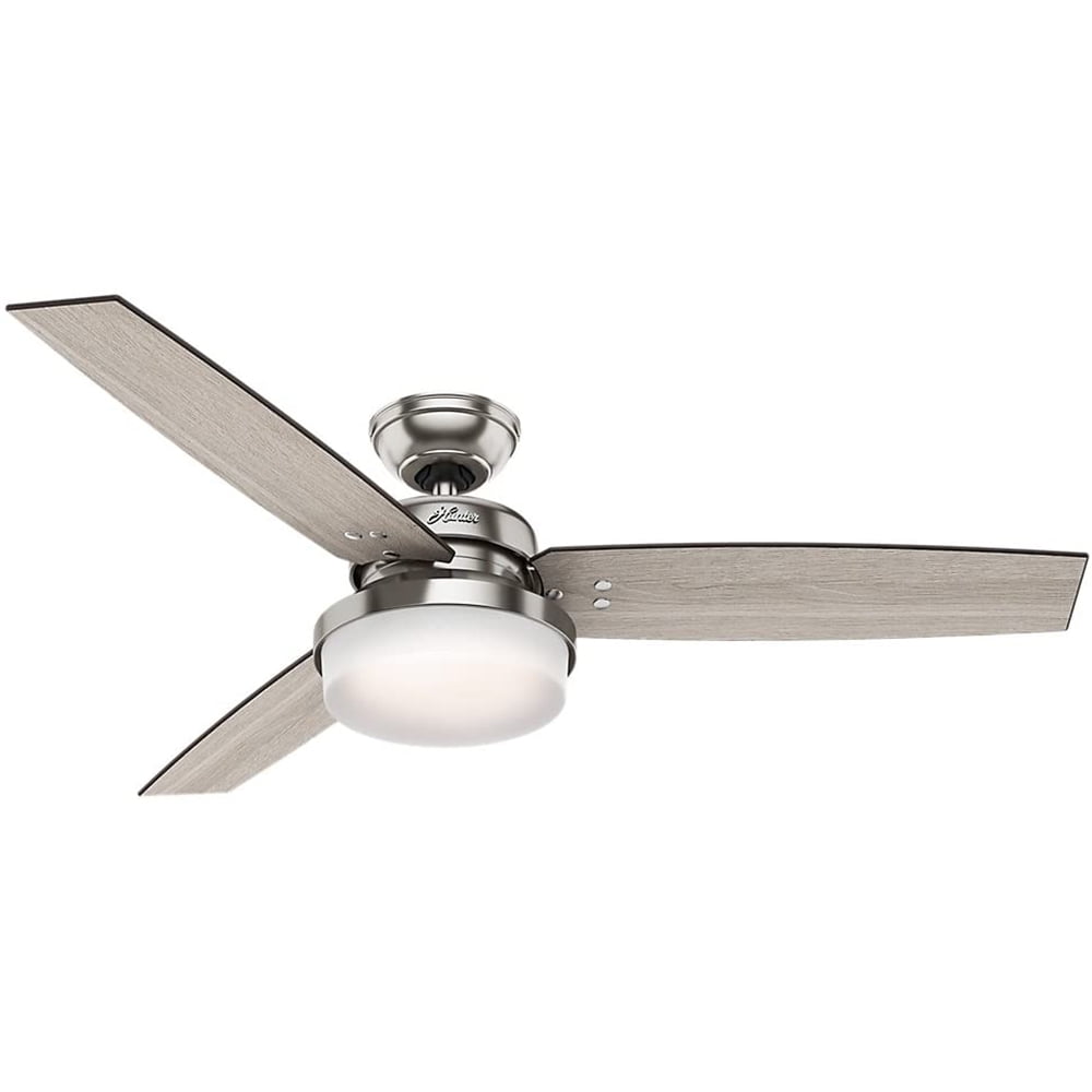 52" Brushed Nickel Ceiling Fan with LED Light and Remote