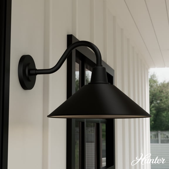 Hunter - Skyflow 1-light Matte Black,  , Dimmable, Modern Style, Cone Shaped, for Bedrooms, Dining, Living Rooms - 46020