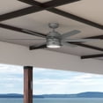 thumbnail image 1 of Hunter 60 inch Outdoor or Indoor Ceiling Fan with LED Light - Ceiling Fan with Wall Control, For Patio, Garage, or Porch, Quiet, Standard Mount, 6 Blades - Solaria 59625, Matte Silver, 1 of 18