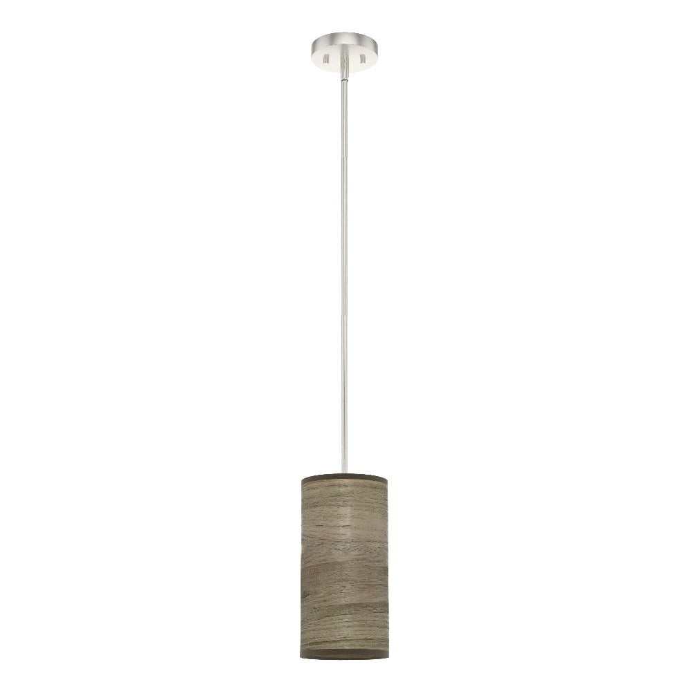 Warm Grey Oak and Brushed Nickel Mini Pendant Light