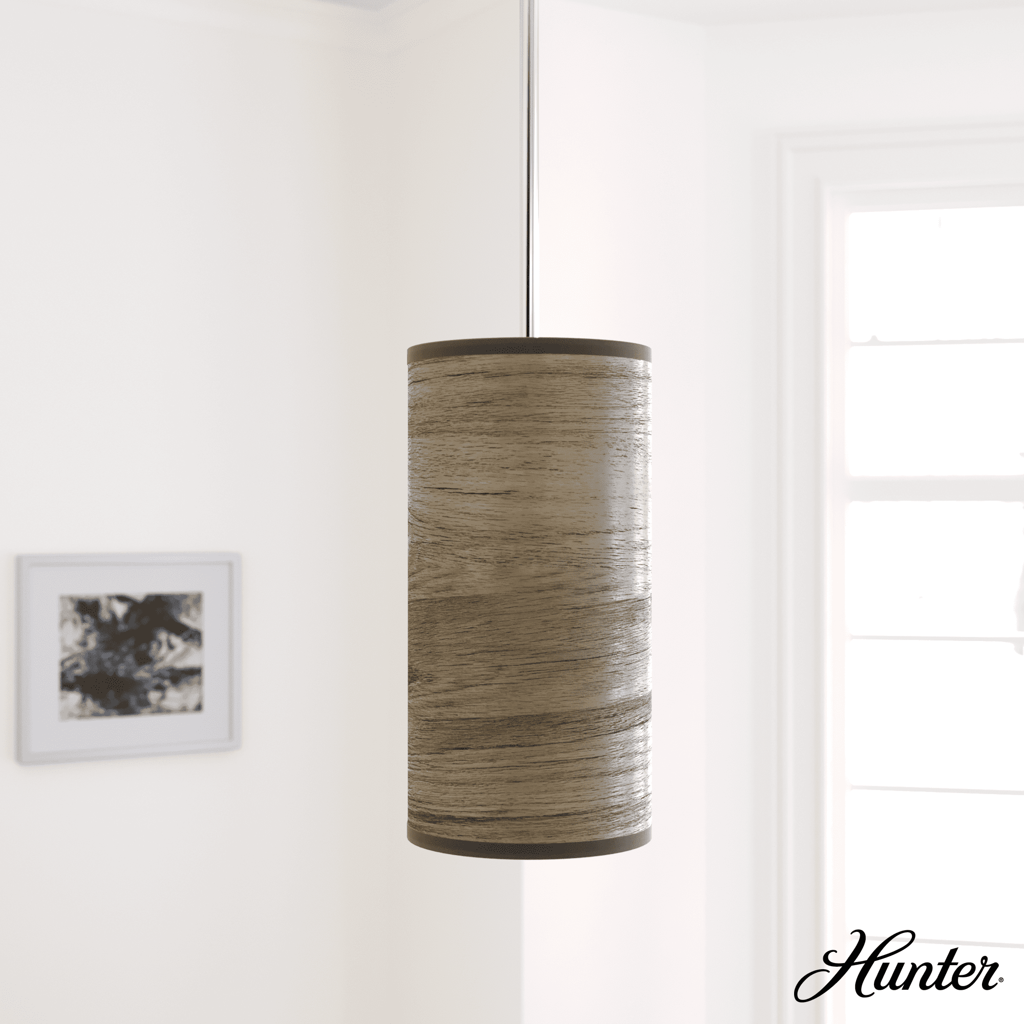 Warm Grey Oak and Brushed Nickel Mini Pendant Light