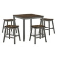thumbnail image 1 of Hunter Solid Wood 5-Piece Counter Height Dining Set, Light Gray, 1 of 7