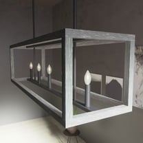 Hunter - Squire Manor 5-light Matte Black, Extra Large Chandelier, Dimmable, Modern Style, Linear Shaped, for Bedrooms, Dining, Living Rooms - 19090