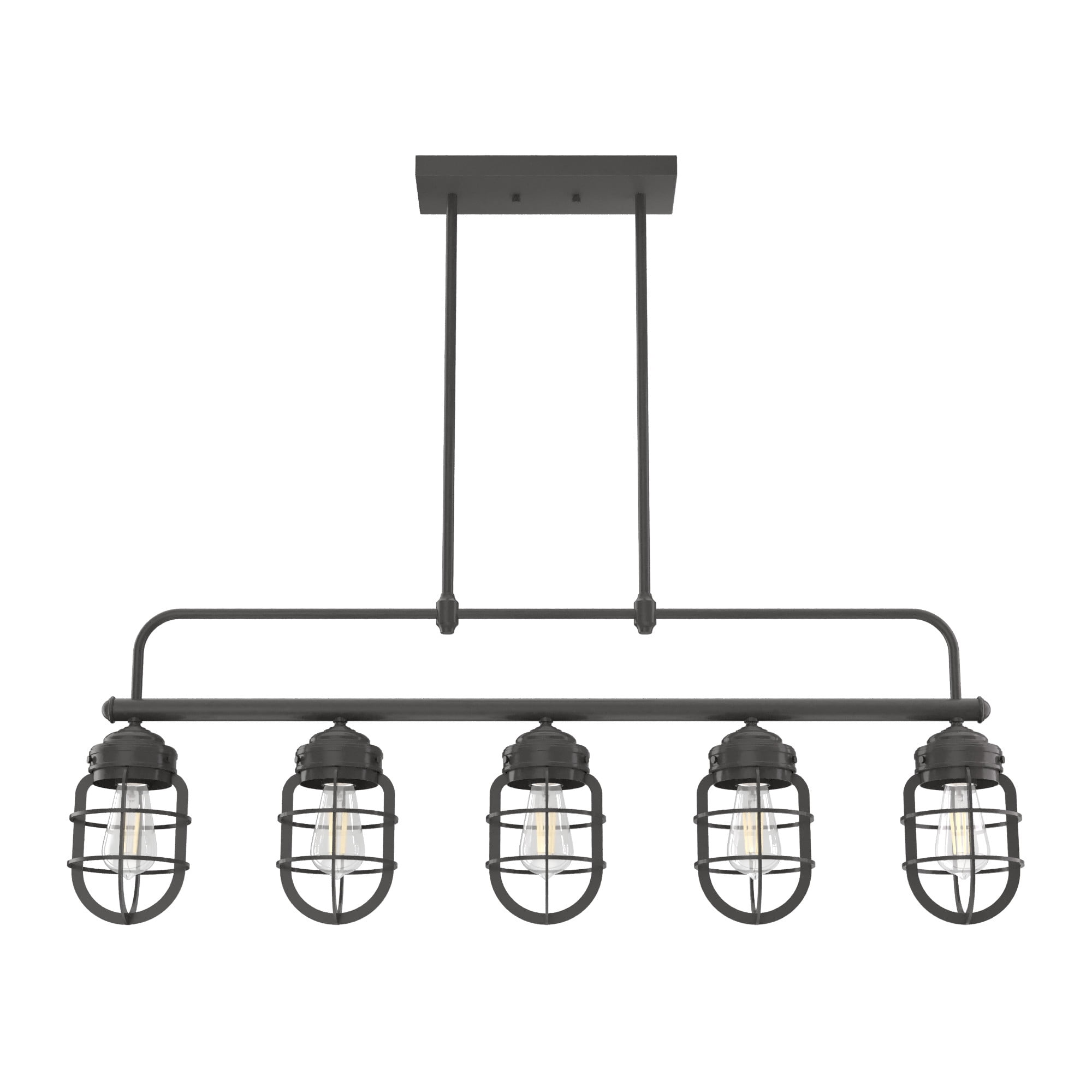 Bronze Cage 5-Light Linear Chandelier