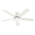thumbnail image 1 of Hunter 52 inch Indoor Ceiling Fan with LED Light - White Ceiling Fan with Pull Chain, For Bedroom, Living Room, or Kitchen, Standard Mount, No Remote, 5 Blades - Swanson 50908, Fresh White, 1 of 14