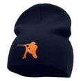 thumbnail image 1 of Hunter Taking A Shot Embroidered 8 Inch Short Beanie - Navy OSFM, 1 of 5