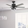 thumbnail image 1 of Hunter 52 inch Indoor Ceiling Fan with LED Lights and Remote Control - Black Smart Ceiling Fan, Standard Mount, 5 Blades, For Bedroom, Living Room, or Kitchen, Quiet - Techne 52311, Matte Black, 1 of 20