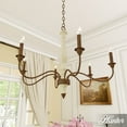 thumbnail image 1 of Hunter - Teren 6-light Distressed White, Large Chandelier, Dimmable, Formal Style, Candle Shaped, for Bedrooms, Dining, Living Rooms - 19280, 1 of 8