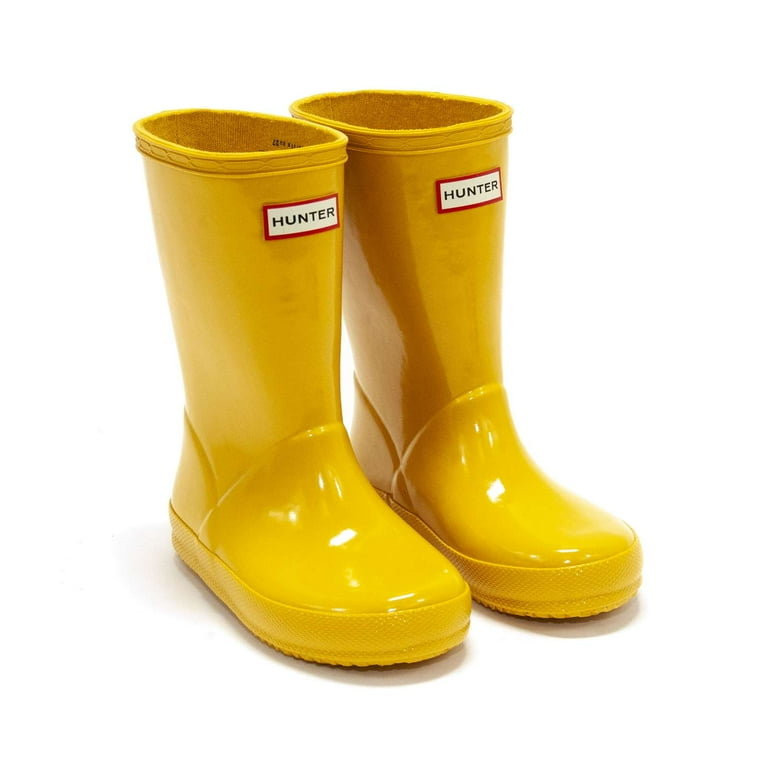 Hunter Toddlers Original First Classic Gloss Rain Boots, Yellow,12