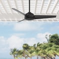 thumbnail image 1 of Hunter 52 inch Outdoor or Indoor Ceiling Fan No Light - Black Ceiling Fan without Light, For Patio, Porch, Garage, or Living Room, Standard Mount, 3 Blades, Wall Control - Trimaran 59609, Matte Black, 1 of 17